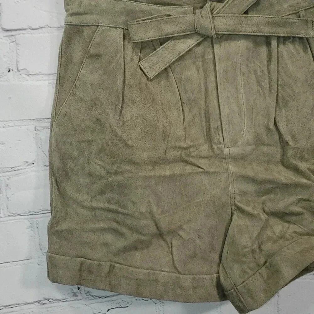 Blank NYC 100% Leather Lined Drawstring Double Clasp Shorts NWT - Picture 6 of 16